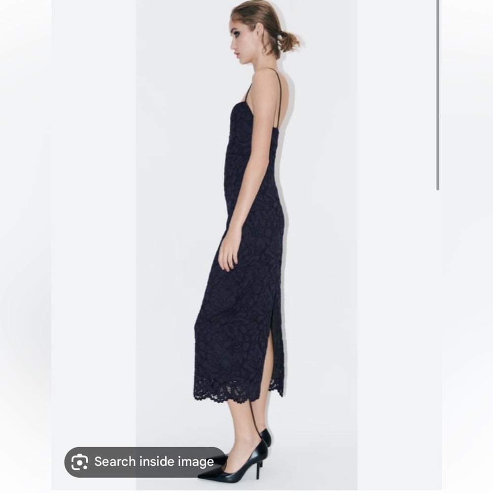 Zara Lace Beautiful Midi Dress - Picture 3 of 10
